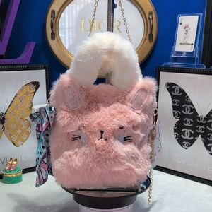 Cute Pink Plush Bunny Top Handle/ Xbody Fashion Purse - *7 PIECE BUNDLE!! 🔥🐰